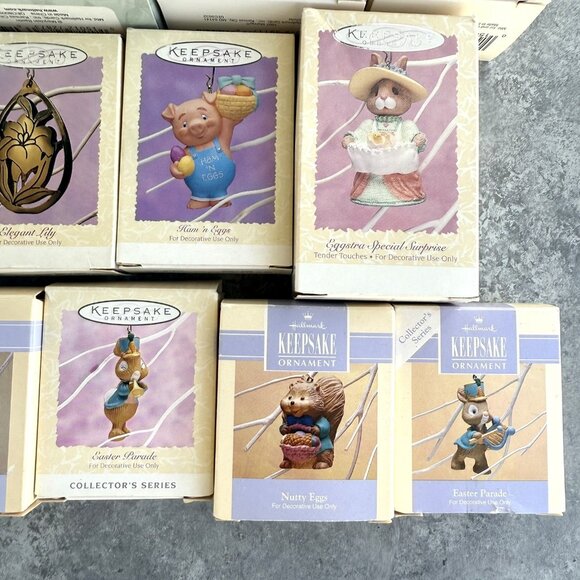 Hallmark SPRING & EASTER Ornament Lot Of 13 Easter Parade Egg Bunny Lily Dream - Picture 5 of 6